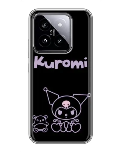 Чехол для Xiaomi 14 с картинкой «Kuromi — черный минимализм»