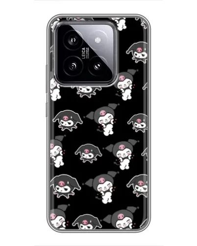 Чехол для Xiaomi 14 с картинкой «Черный паттерн Kuromi»
