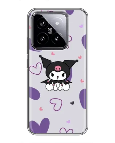Чехол для Xiaomi 14 с картинкой «Kuromi и лавандовые сердца»