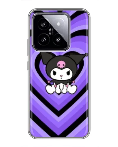 Чехол для Xiaomi 14 с картинкой «Kuromi и фиолетовые сердца»