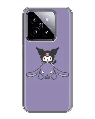 Чехол для Xiaomi 14 с картинкой «Kuromi на лиловом фоне»