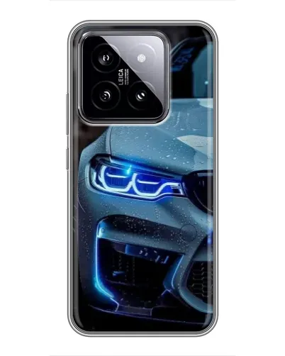 Чехол для Xiaomi 14 с картинкой «Взгляд BMW с синими фарами»