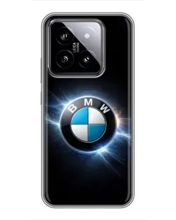 Чехол для Xiaomi 14 с картинкой «BMW — неоновое сияние»