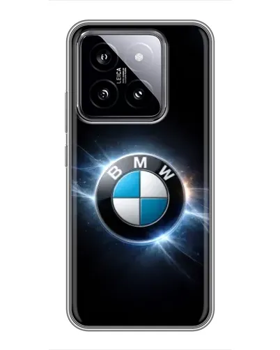 Чехол для Xiaomi 14 с картинкой «BMW — неоновое сияние»