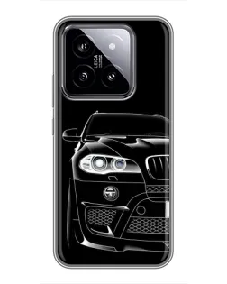 Чехол для Xiaomi 14 с картинкой «Темный силуэт BMW»