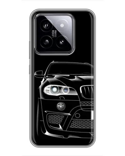 Чехол для Xiaomi 14 с картинкой «Темный силуэт BMW»