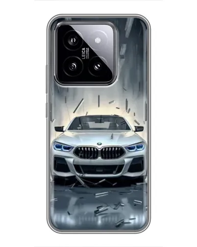 Чехол для Xiaomi 14 с картинкой «BMW в свете фар»
