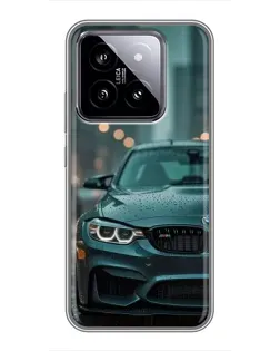 Чехол для Xiaomi 14 с картинкой «BMW в огнях города»