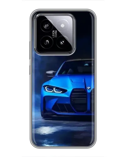 Чехол для Xiaomi 14 с картинкой «Голубая BMW M4»