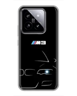 Чехол для Xiaomi 14 с картинкой «Минималистичный принт BMW M3»