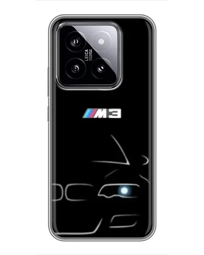 Чехол для Xiaomi 14 с картинкой «Минималистичный принт BMW M3»