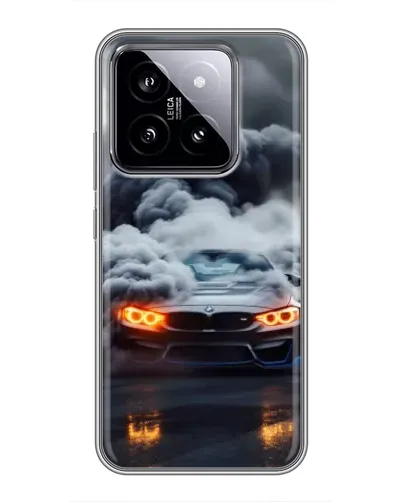 Чехол для Xiaomi 14 с картинкой «BMW в дыму»