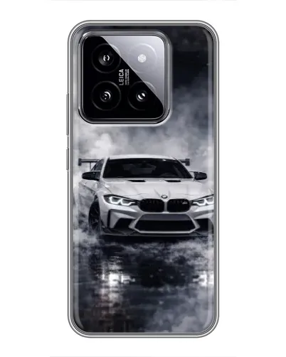 Чехол для Xiaomi 14 с картинкой «BMW сквозь туман»