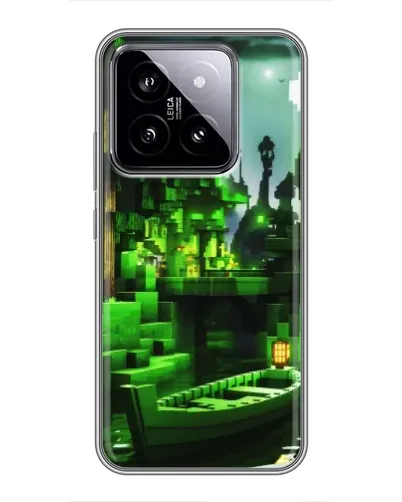 Чехол для Xiaomi 14 с картинкой «Minecraft лесной пейзаж»