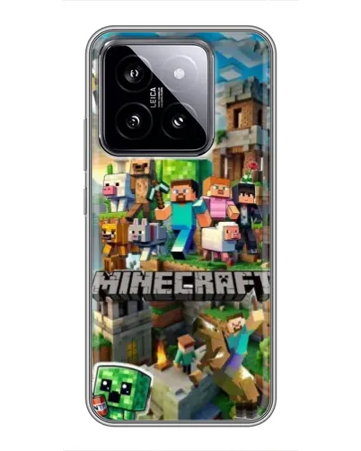 Чехол для Xiaomi 14 с картинкой «Замок Minecraft»