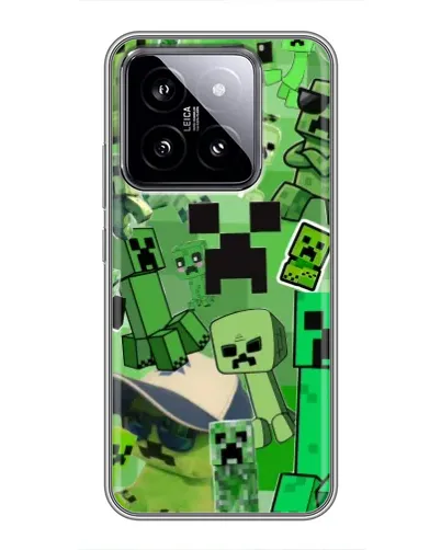 Чехол для Xiaomi 14 с картинкой «Криперы Minecraft»