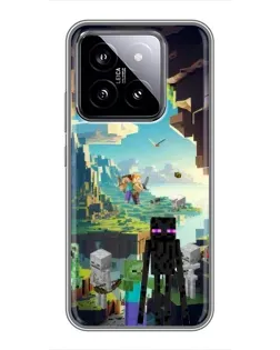 Чехол для Xiaomi 14 с картинкой «Эндермен в лесу»
