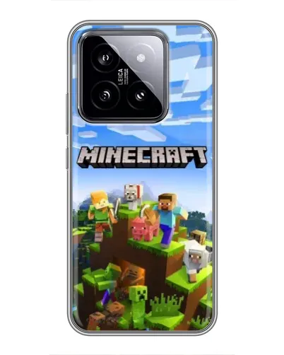 Чехол для Xiaomi 14 с картинкой «Minecraft классический мир»