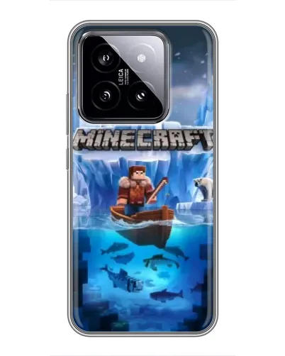 Чехол для Xiaomi 14 с картинкой «Minecraft ледяной мир»