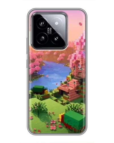 Чехол для Xiaomi 14 с картинкой «Розовое дерево Minecraft»