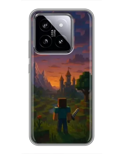 Чехол для Xiaomi 14 с картинкой «Стив у башни»