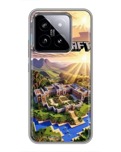 Чехол для Xiaomi 14 с картинкой «Minecraft панорама»