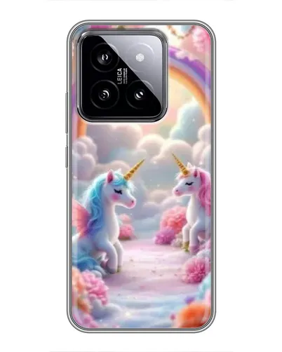 Чехол для Xiaomi 14 с картинкой «Радуга и единороги» Чехол для Xiaomi 14 с картинкой «Радуга и единороги»