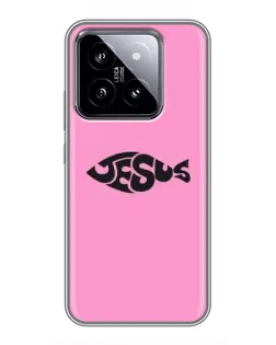 Чохол для Xiaomi 14 з картинкою «Рожевий символ Jesus»