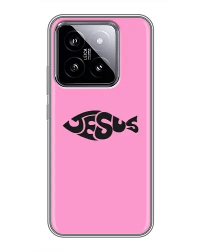 Чохол для Xiaomi 14 з картинкою «Рожевий символ Jesus» Чохол для Xiaomi 14 з картинкою «Рожевий символ Jesus»