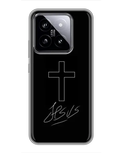 Чехол для Xiaomi 14 с картинкой «Графический крест Jesus» Чехол для Xiaomi 14 с картинкой «Графический крест Jesus»