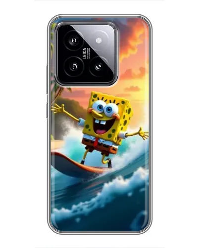 Чохол для Xiaomi 14 з картинкою «Губка Боб серфінгіст»
