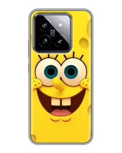 Чохол для Xiaomi 14 з картинкою «Губка Боб посмішка»