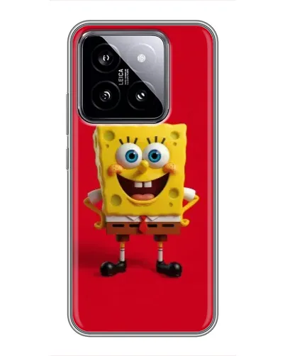 Чохол для Xiaomi 14 з картинкою «Спанч Боб на червоному»