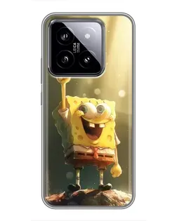 Чохол для Xiaomi 14 з картинкою «Сяючий Спанч Боб»