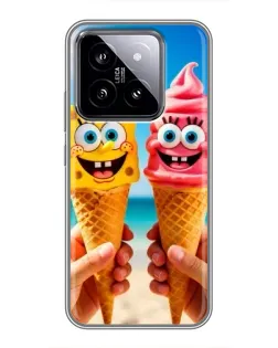 Чохол для Xiaomi 14 з картинкою «Спанч Боб морозиво»