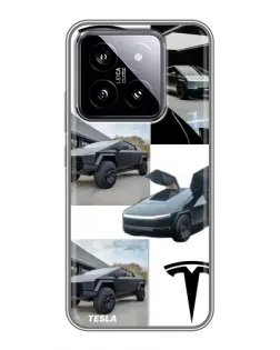 Чохол для Xiaomi 14 з картинкою «Колаж Cybertruck Tesla» Чохол для Xiaomi 14 з картинкою «Колаж Cybertruck Tesla»