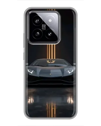 Чехол для Xiaomi 14 с картинкой «Lamborghini золотые линии»