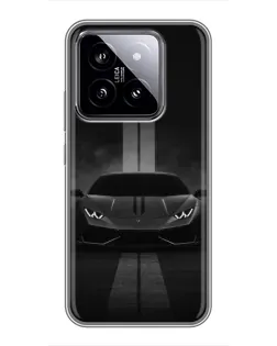 Чехол для Xiaomi 14 с картинкой «Lamborghini симметрия дорог»