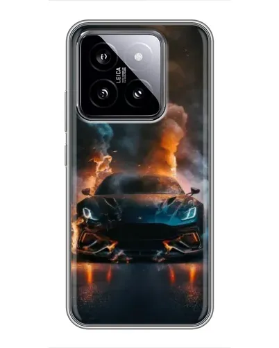 Чехол для Xiaomi 14 с картинкой «Lamborghini дымная эстетика»
