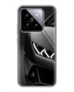 Чехол для Xiaomi 14 с картинкой «Lamborghini фары детализация»