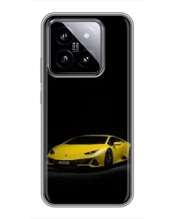 Чехол для Xiaomi 14 с картинкой «Lamborghini желтый акцент»