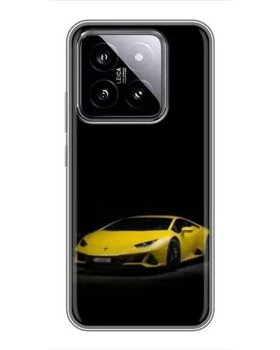Чехол для Xiaomi 14 с картинкой «Lamborghini желтый акцент»