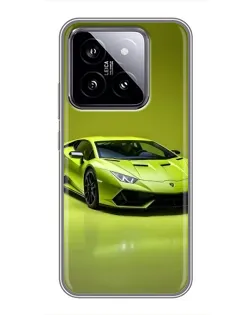 Чехол для Xiaomi 14 с картинкой «Салатовый Lamborghini Huracan»