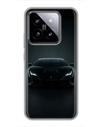 Чехол для Xiaomi 14 с картинкой «Черный Lamborghini Aventador»