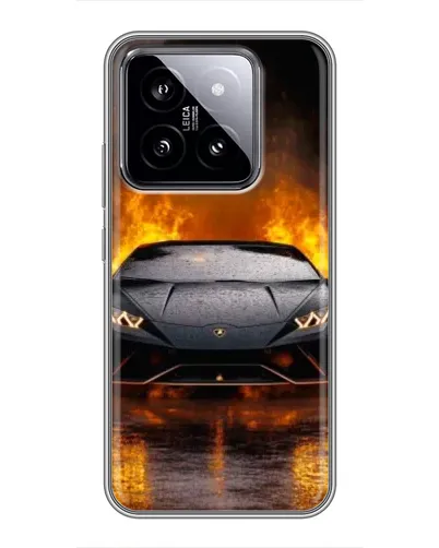 Чехол для Xiaomi 14 с картинкой «Lamborghini в огне»