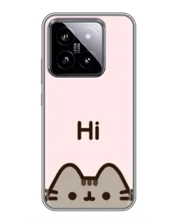 Чохол для Xiaomi 14 з картинкою «Пушин каже Hi» Чохол для Xiaomi 14 з картинкою «Пушин каже Hi»