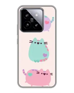 Чохол для Xiaomi 14 з картинкою «Pusheen тріо» Чохол для Xiaomi 14 з картинкою «Pusheen тріо»