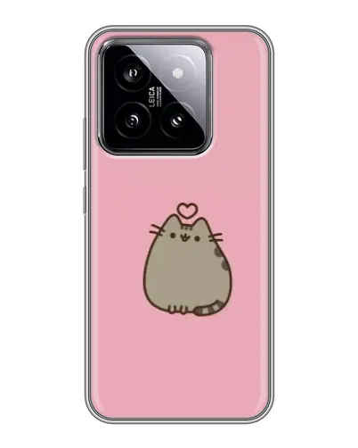 Чохол для Xiaomi 14 з картинкою «Pusheen серце»