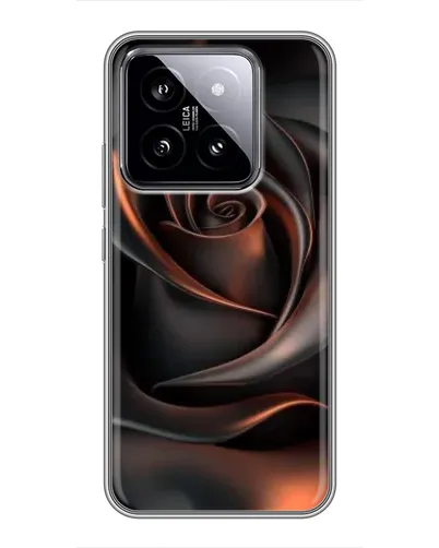 Чохол для Xiaomi 14 з картинкою «Шовкова чорна троянда»