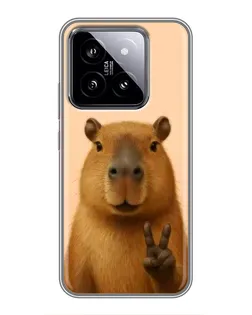 Чохол для Xiaomi 14 з картинкою «Капібара вікторія»